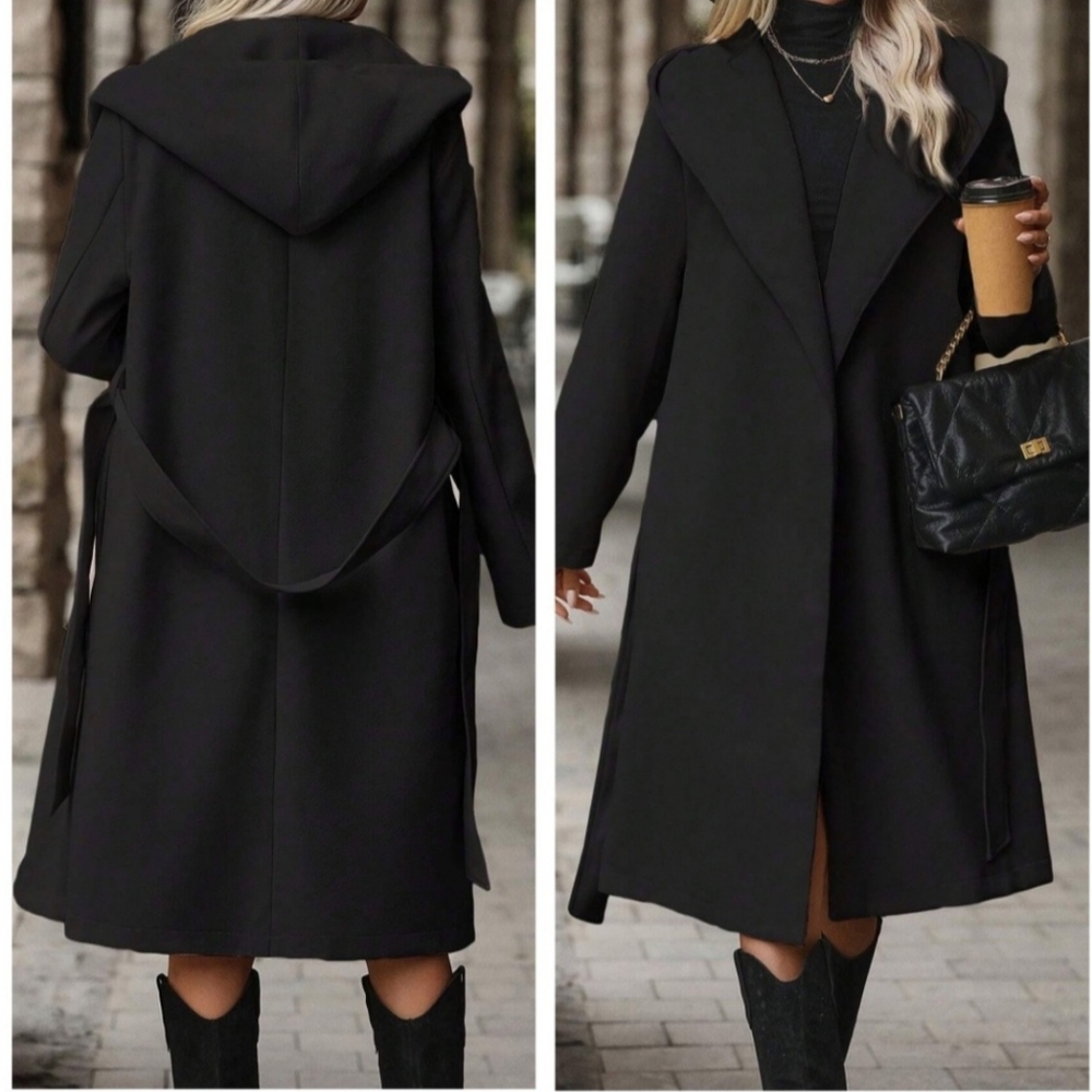 BellanBlue Black Trench Coat Sz XL - Picture 2 of 2
